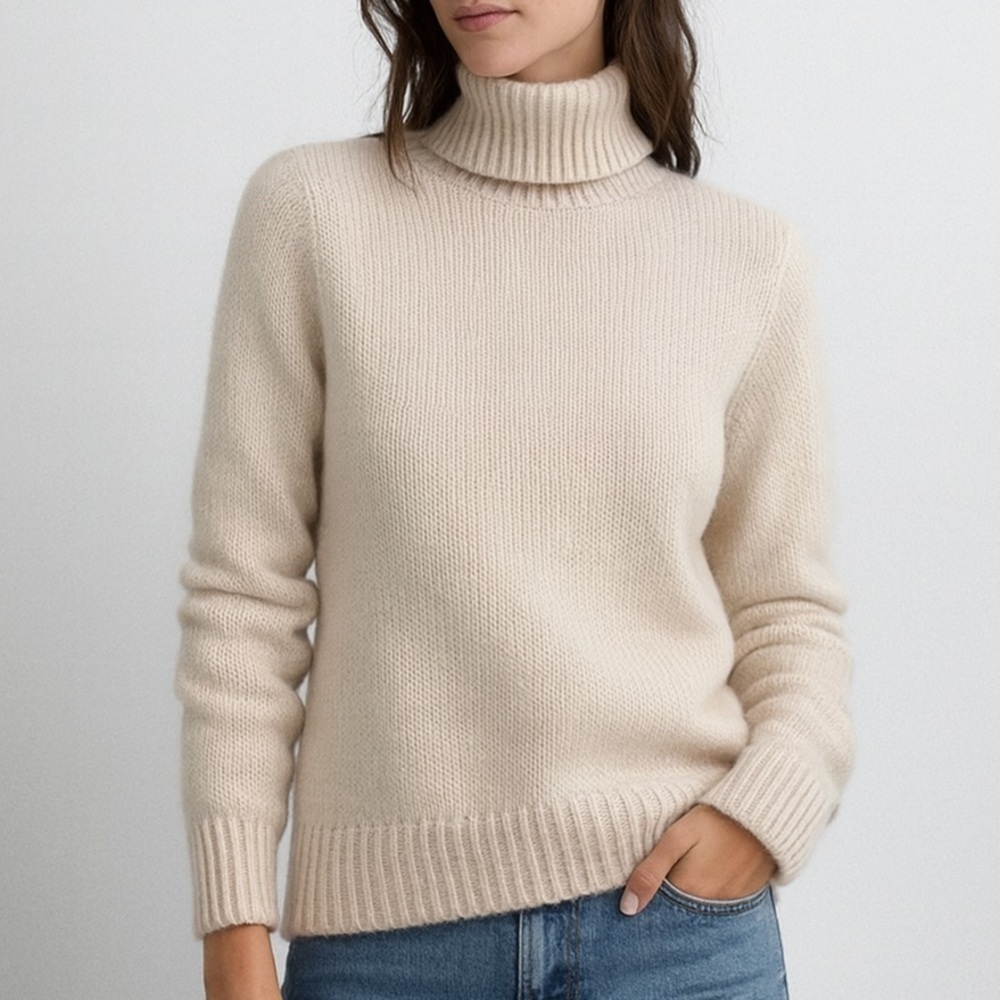 Majestic Filatures Baby Alpaca Wool Blend Turtleneck Sweater Size 2 Small